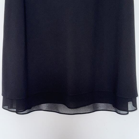 Talbots Womens Vintage Black Midi Skirt Size 14 Chiffon A-Line Career Business - Picture 3 of 6
